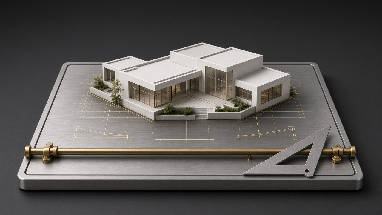 Architecture campus pavilion model